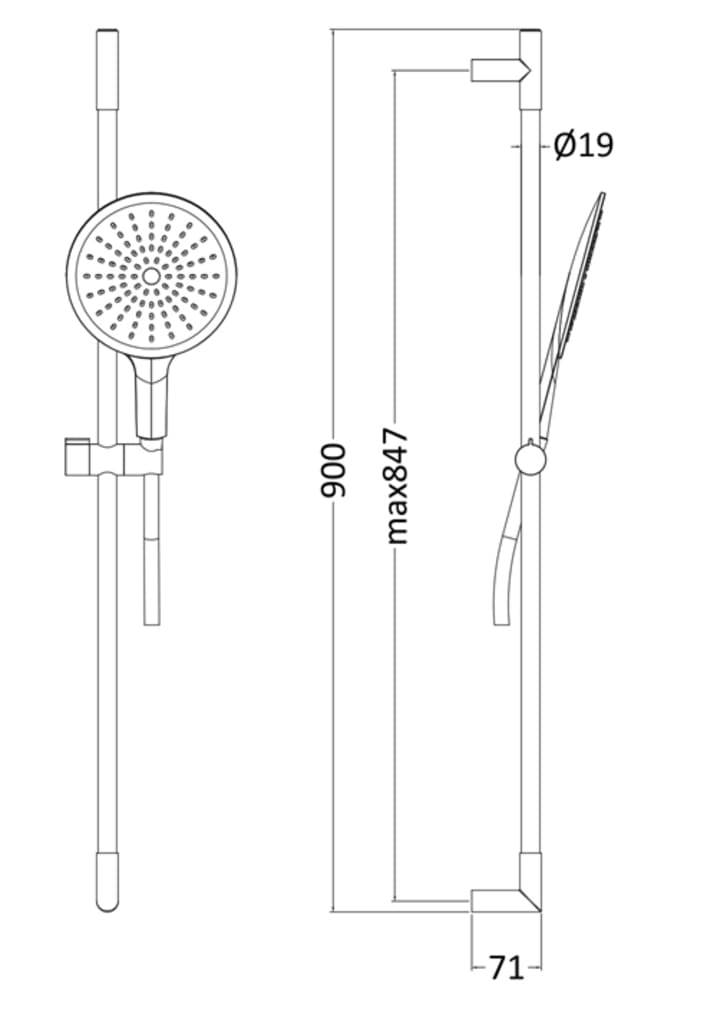 Brausegarnitur Design Schwarz