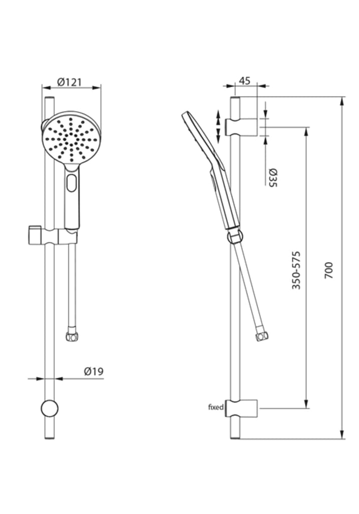 Brausegarnitur Ritual Schwarz Matt