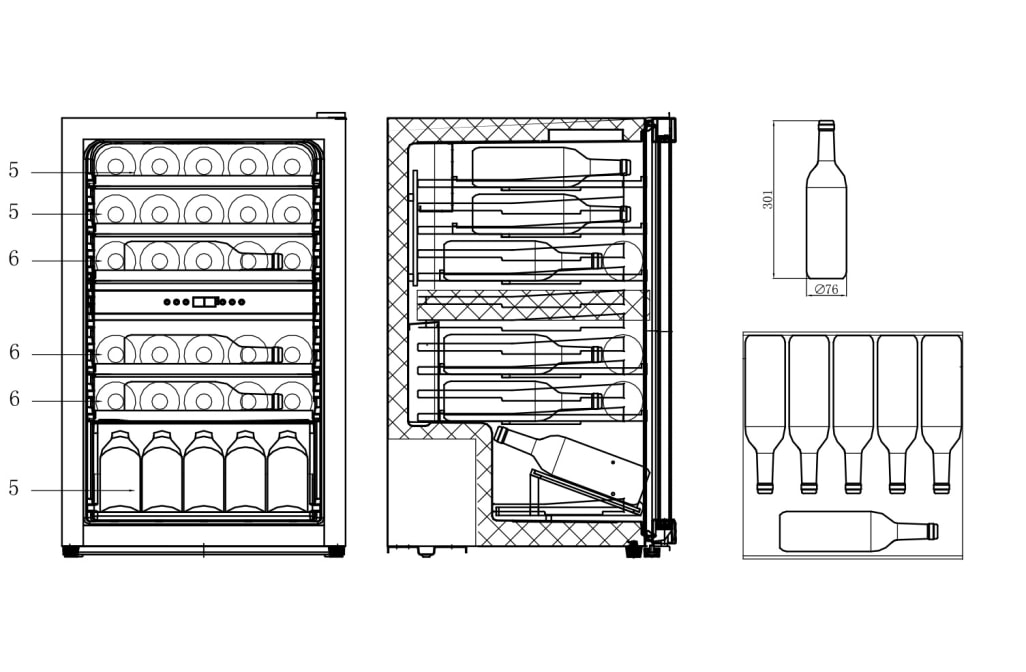 Free standing wine cooler - Polar Collection 52