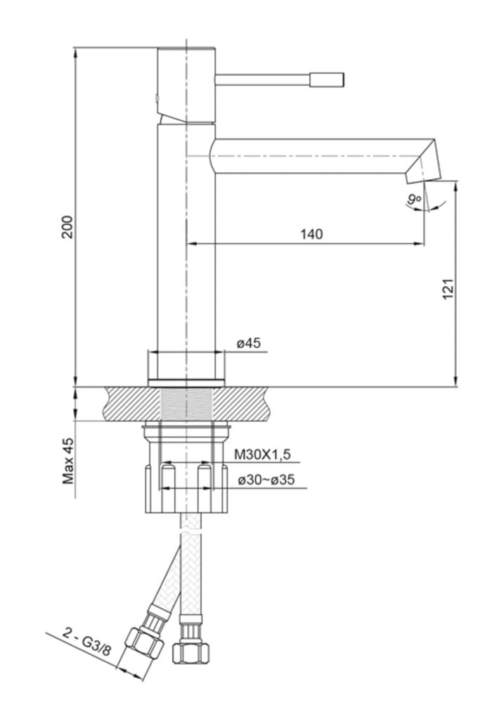 Waschtischarmatur Shape Niedrig Schwarz