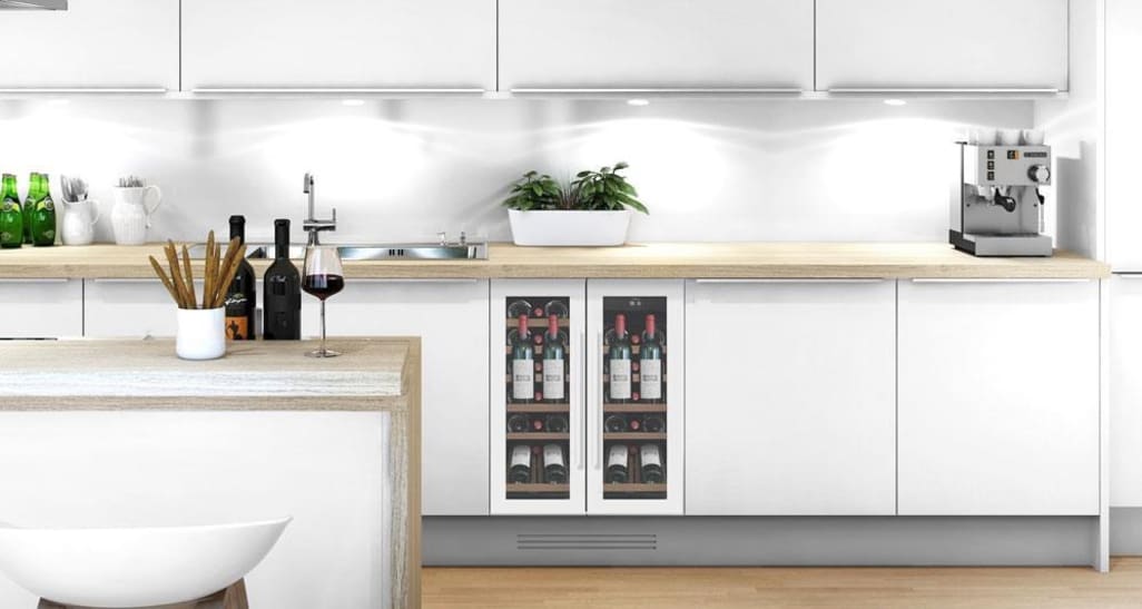 Built-in wine cooler - WineCave 60D2 Powder White Label-view