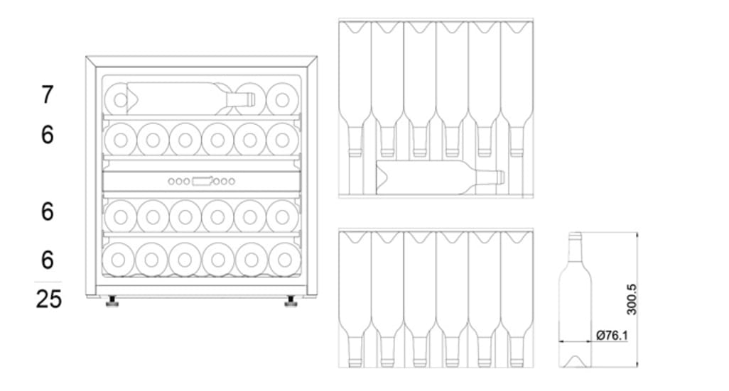 Integrated wine cooler - WineKeeper 25D Modern  