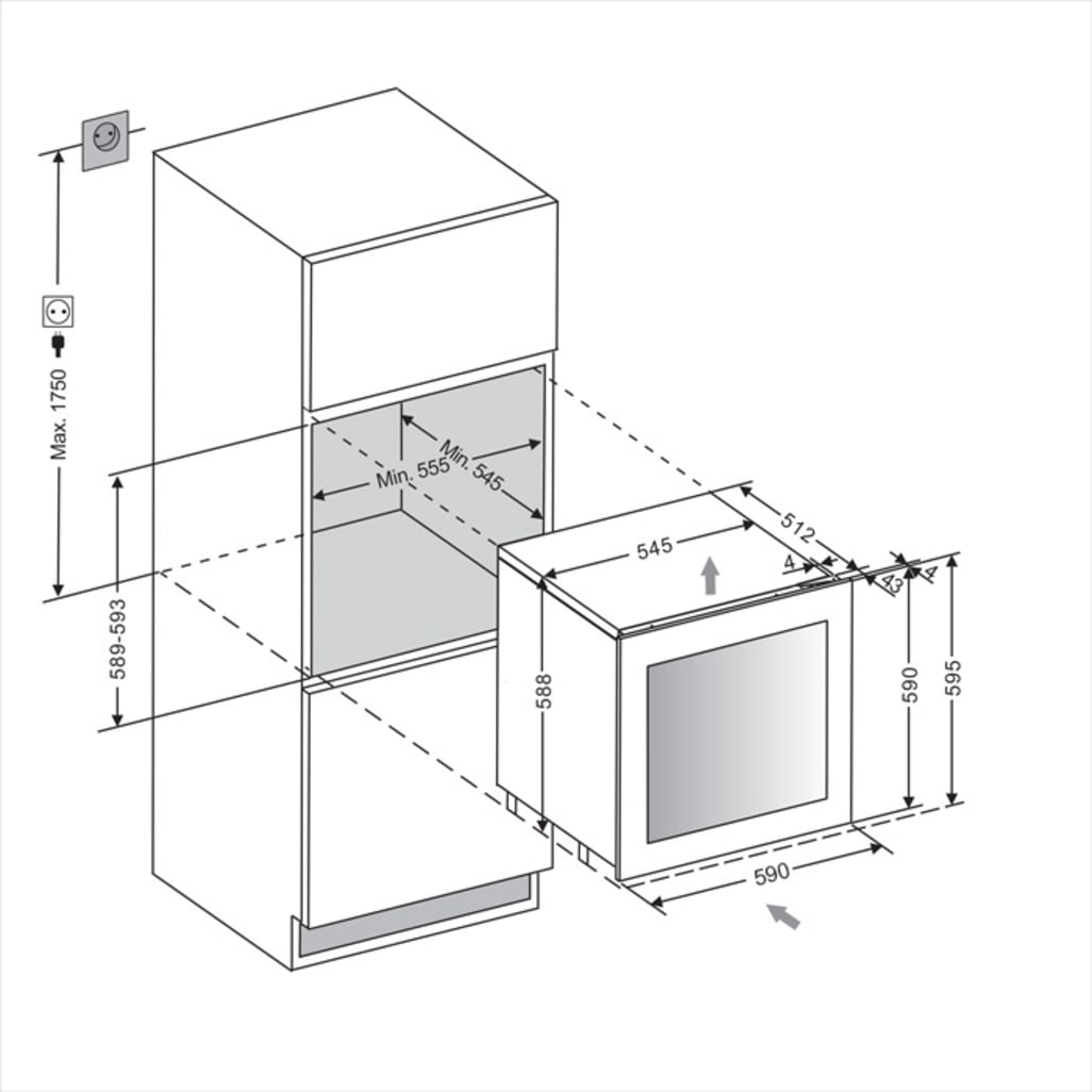 Integroitava viinikaappi – WineKeeper 25D Modern 