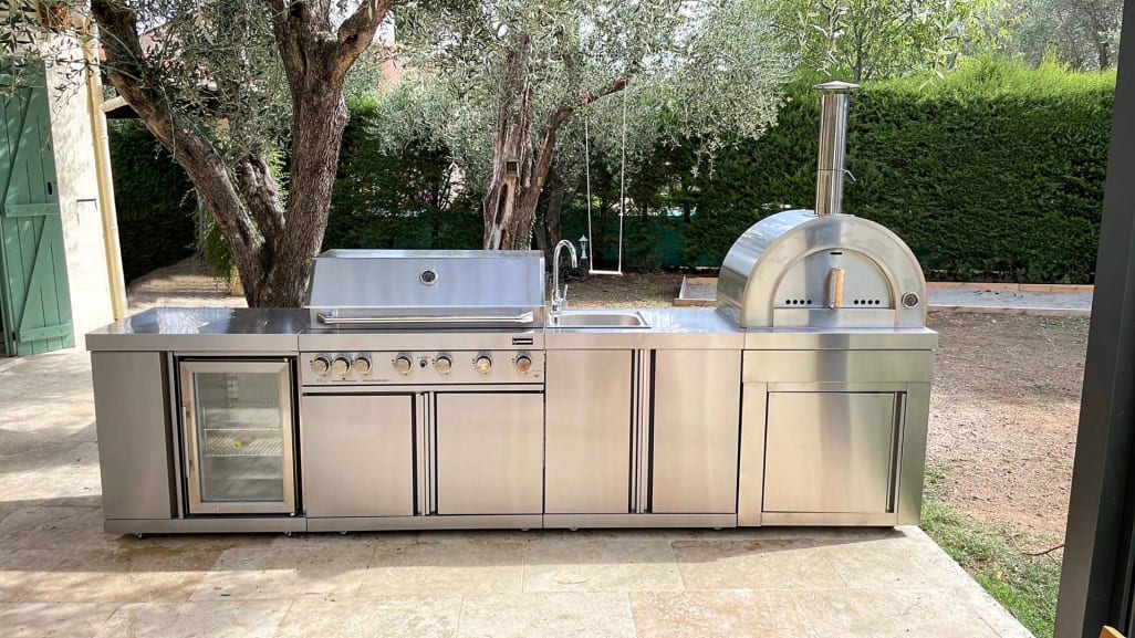 Stainless Collection - Moduuli puilla lämpiävä pizzauuni - Naples