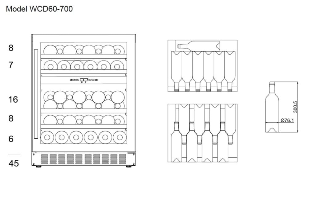 mQuvée vinkøleskab til indbygning - WineCave 700 60D Custom Made  