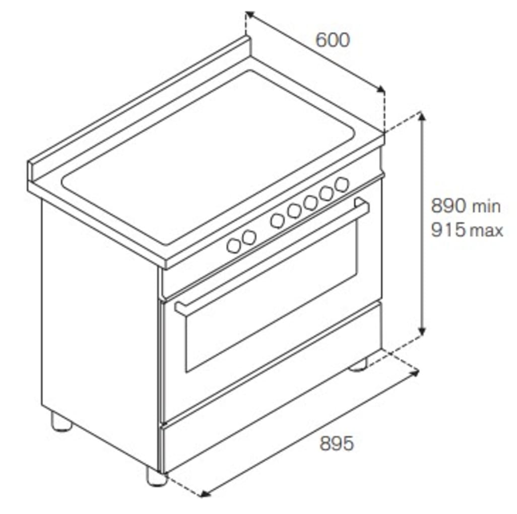 Heritage 90 cm (1 ovn) (Sort) Gas