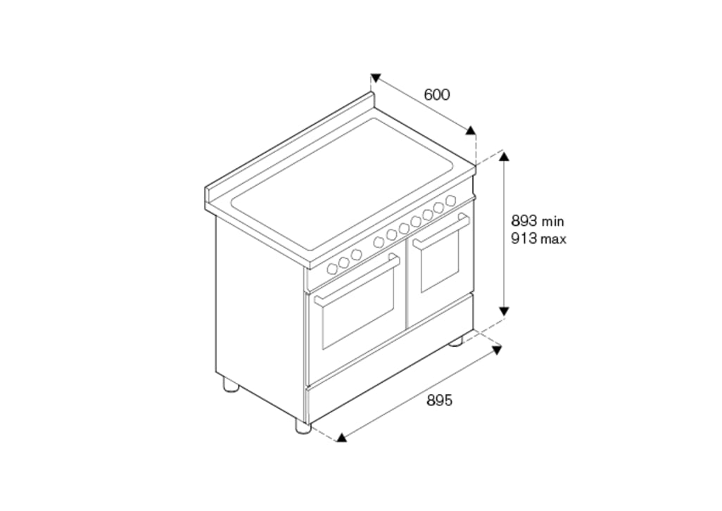 Heritage 90 cm (2 ovne) (Sort) Gas