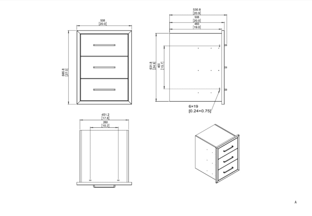 Built-in - Driedubbel inbouwladeblok