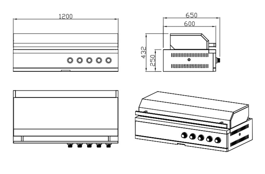 Myoutdoorkitchen - Nordic Line Stainless - 430SS - SE - Integrated Gas grill (5 burners)