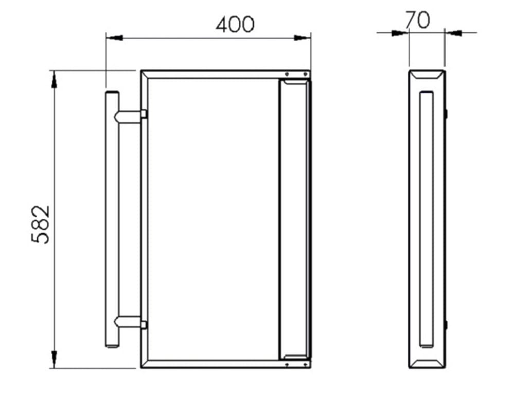 Stainless Collection - Aftageligt sidebord med håndtag (Rustfrit) 