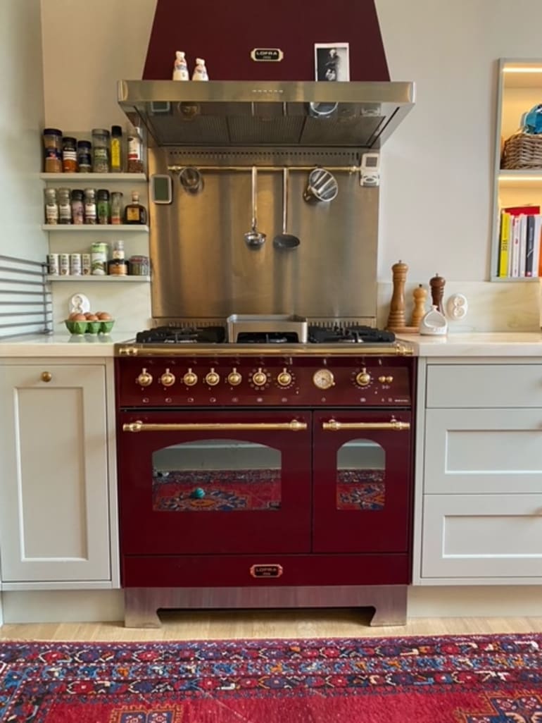 Range cooker - Dolce Vita 90 cm (2 ovens) (Burgundy/Brassed) Gas