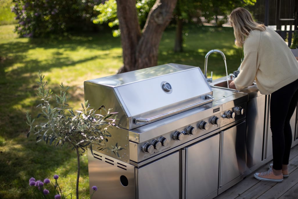 Stainless Collection - Modul mit Spülbecken und Aufbewahrungsschrank