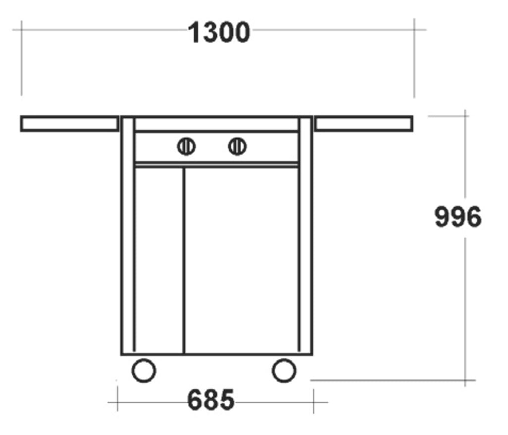 Fristående Gasolgrill Venedig 70 cm