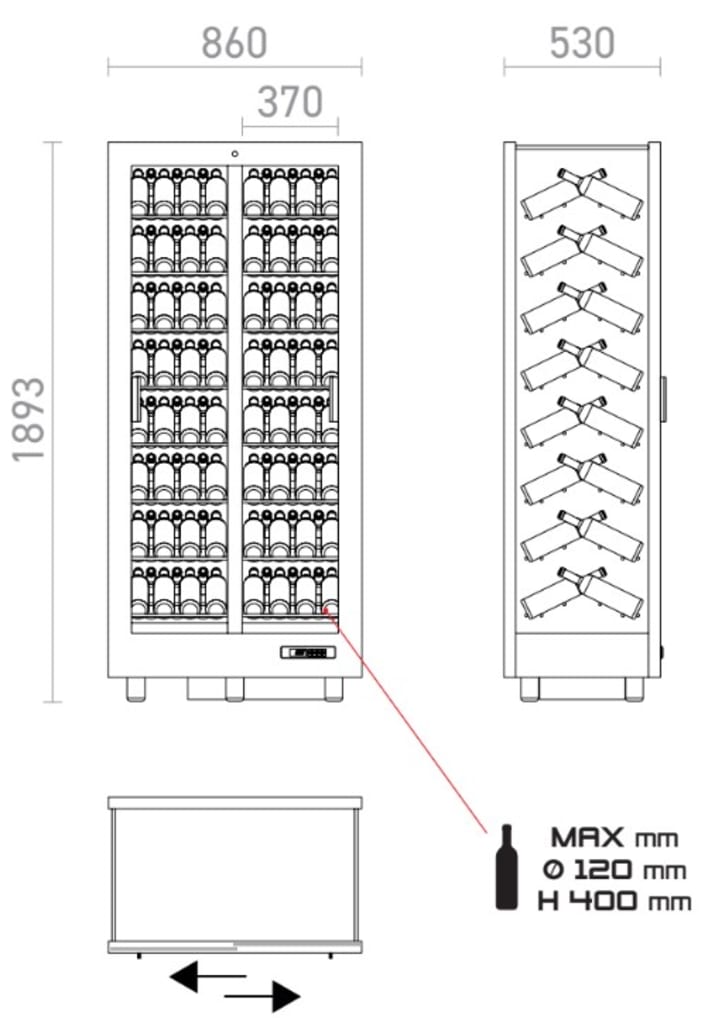 Fristående vinkyl - Teca M12 White