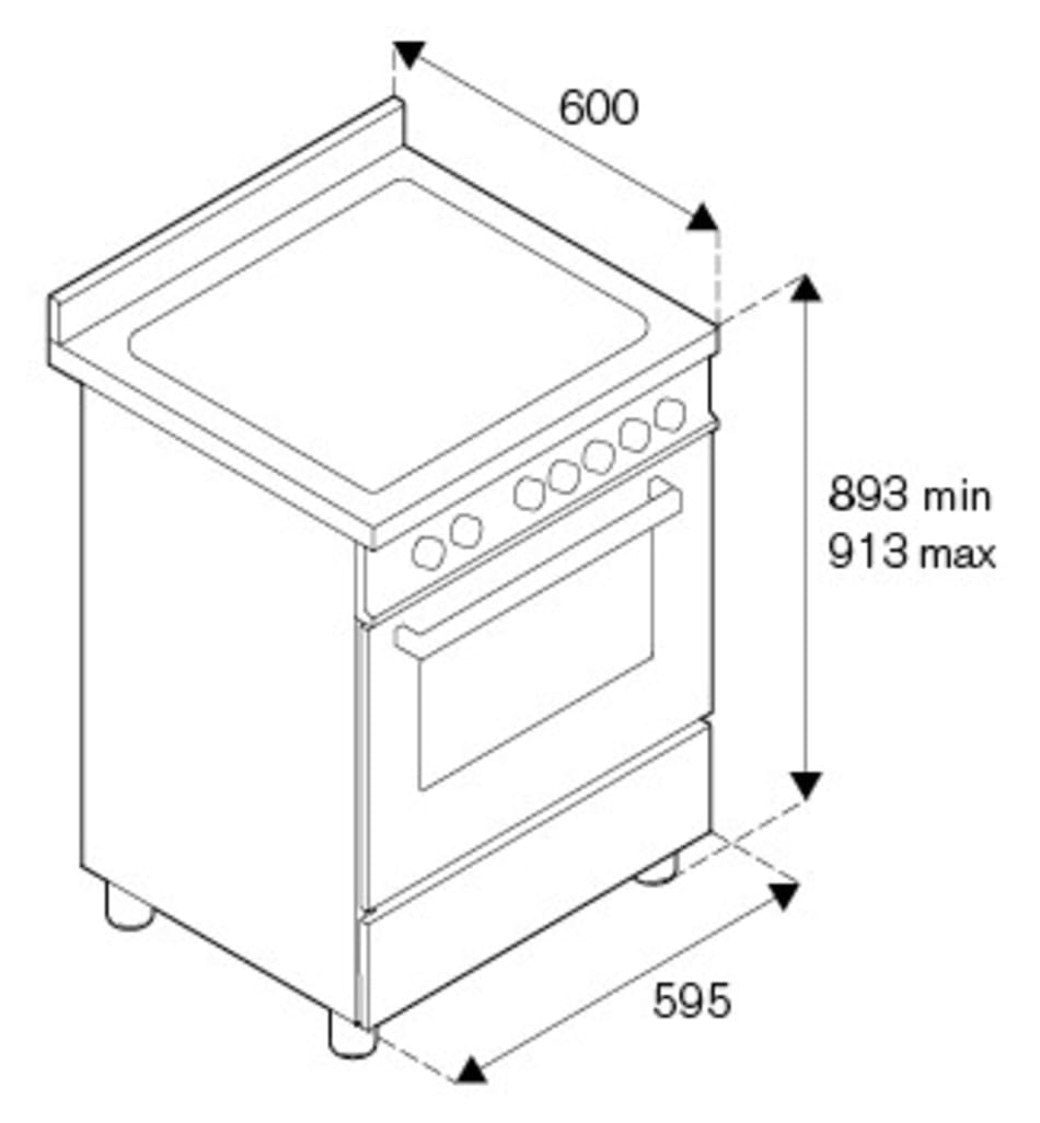 Professional 60 cm (1 ovn) (Rustfri) Induksjon