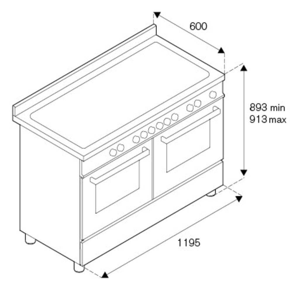 Heritage 120 cm (2 ugnar) (Svart) Gas