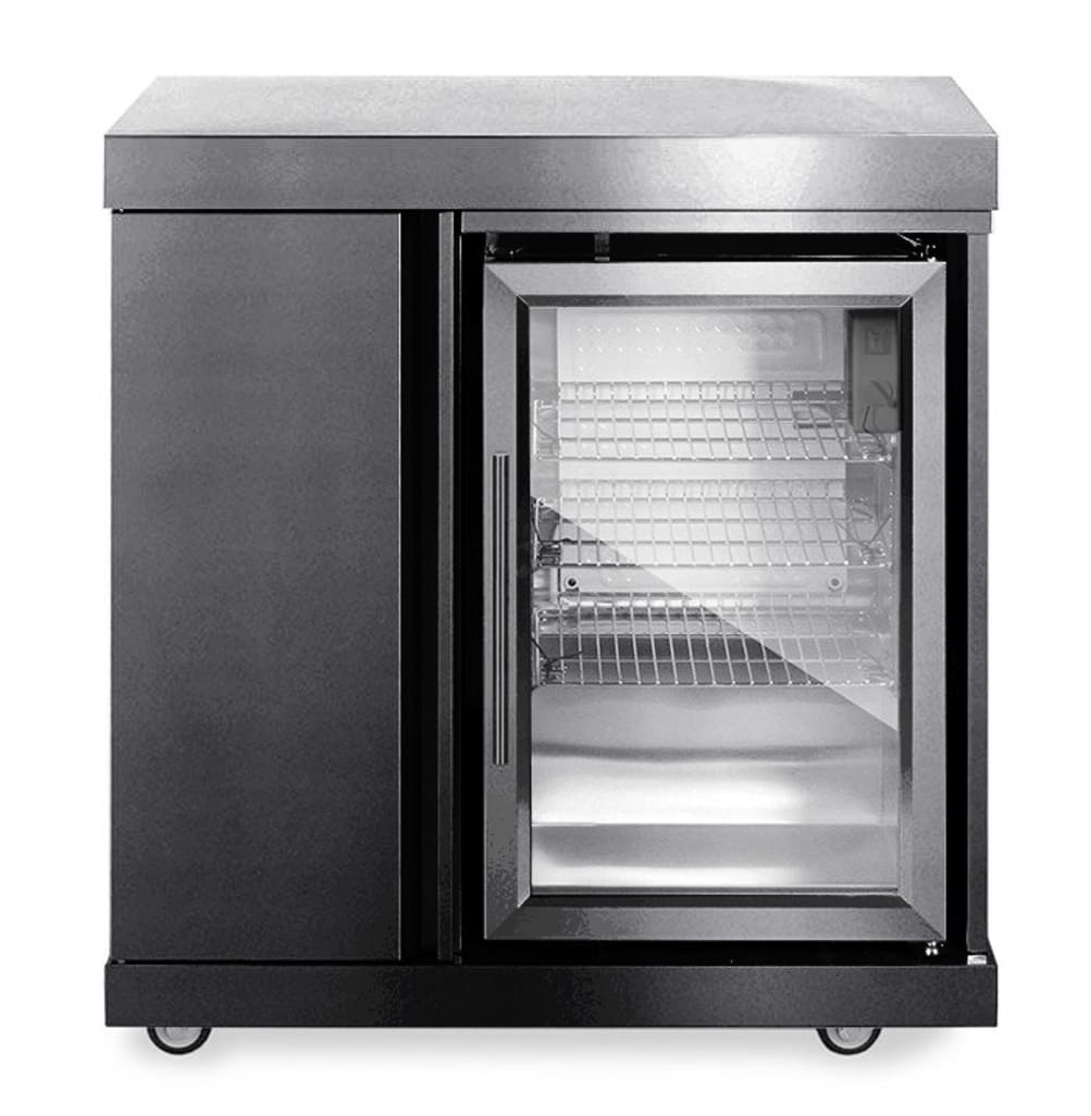 Myoutdoorkitchen - Classic Line Black - Module with refrigerator and storage cupboard