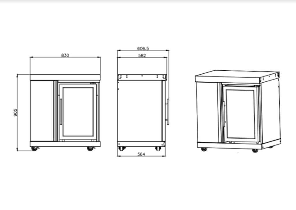 Myoutdoorkitchen - Classic Line Black - Module with refrigerator and storage cupboard