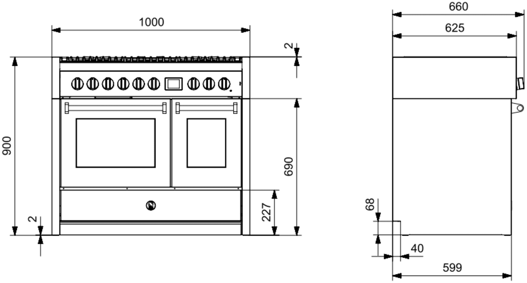 Genesi - Combi-Steam - Induktionskomfur 100 cm (2 ovne) 