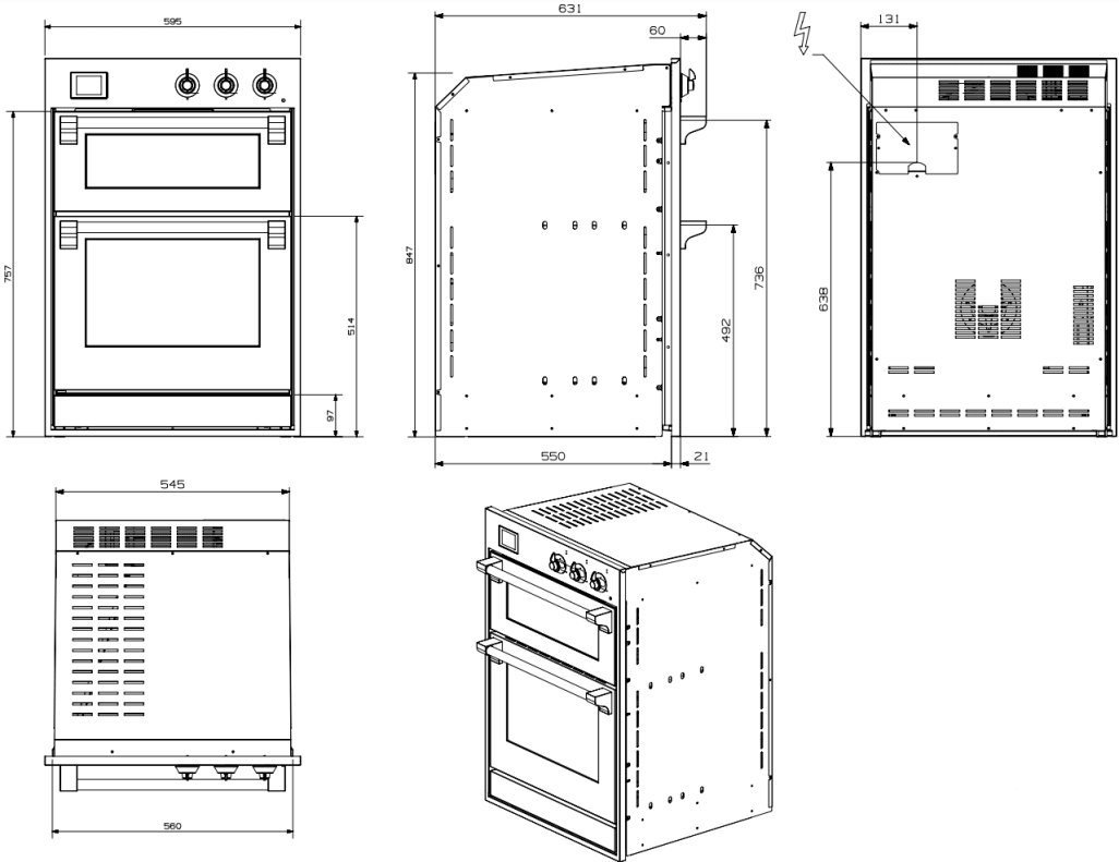 Combi steam indbygningsovn - Ascot 60x90 cm