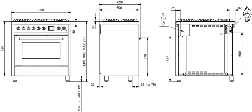 Spis - Enfasi - 90 cm (1 ugn) Induktion