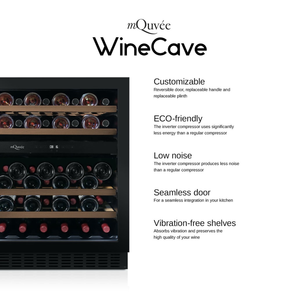 Innbyggbart vinskap - WineCave 187 Anthracite Black 