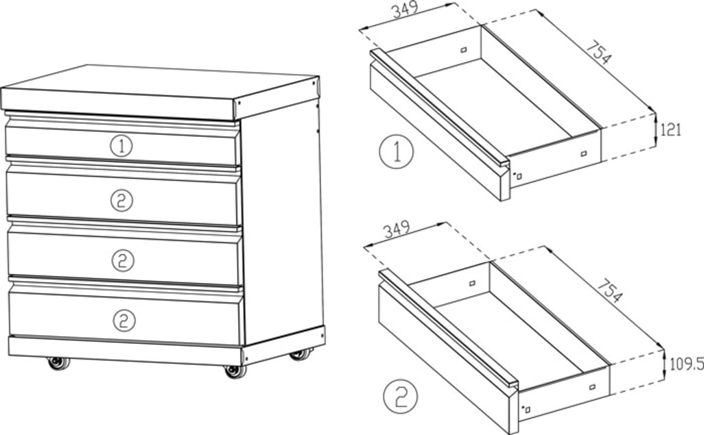 Myoutdoorkitchen - Classic Line Black - 304SS - 4 drawers module