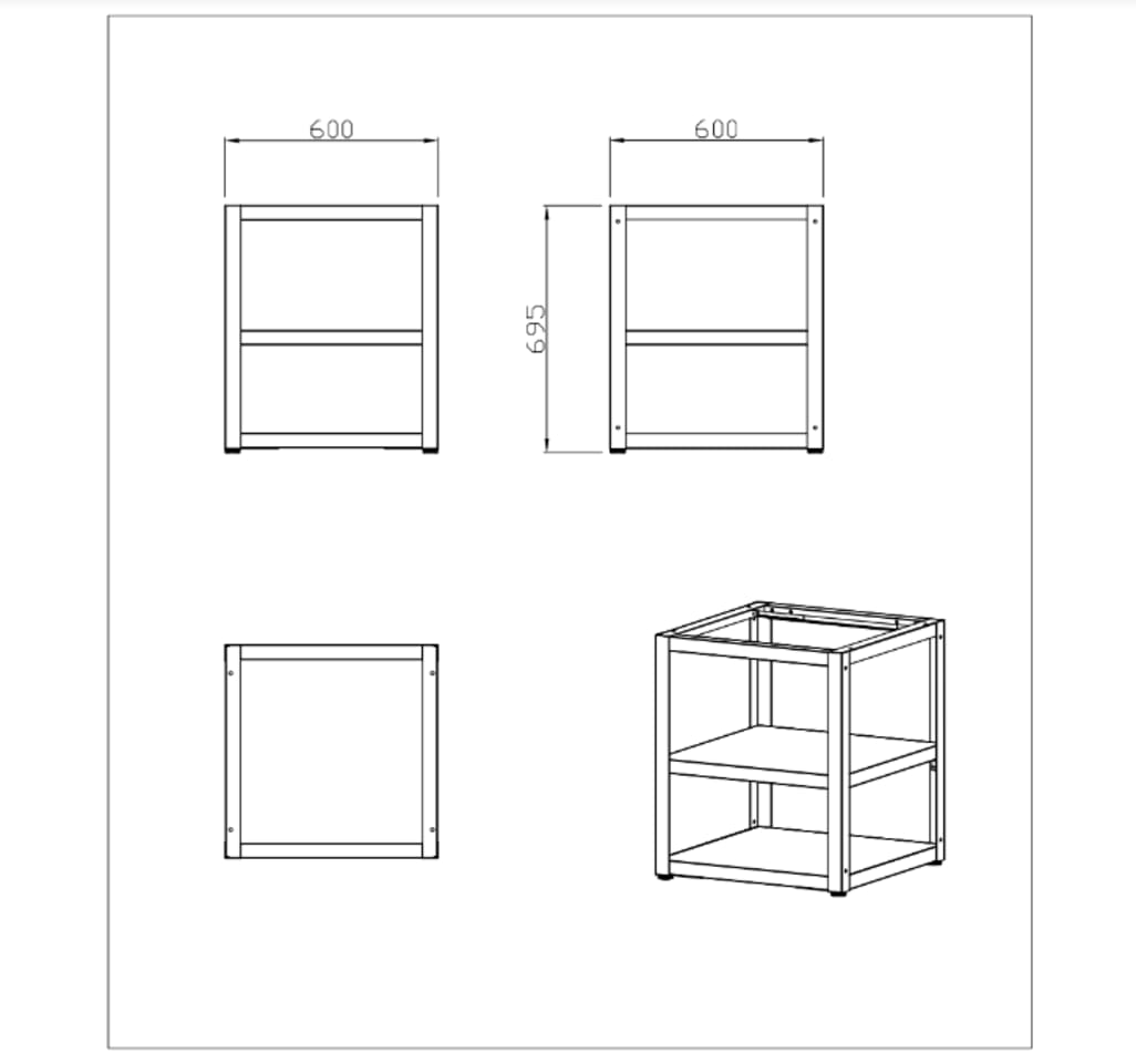 Nordic Line - Basmodul 60 cm (1 modul) - Svart