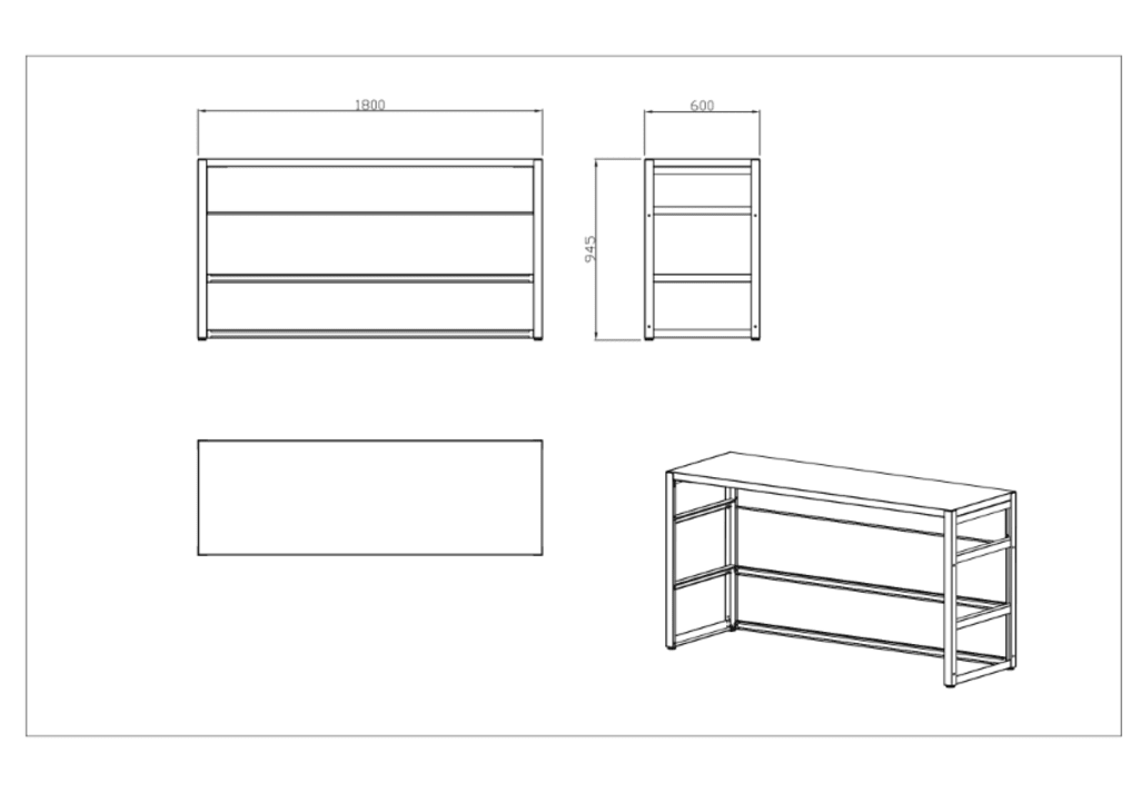 Nordic Line - Baarimoduuli 180 cm