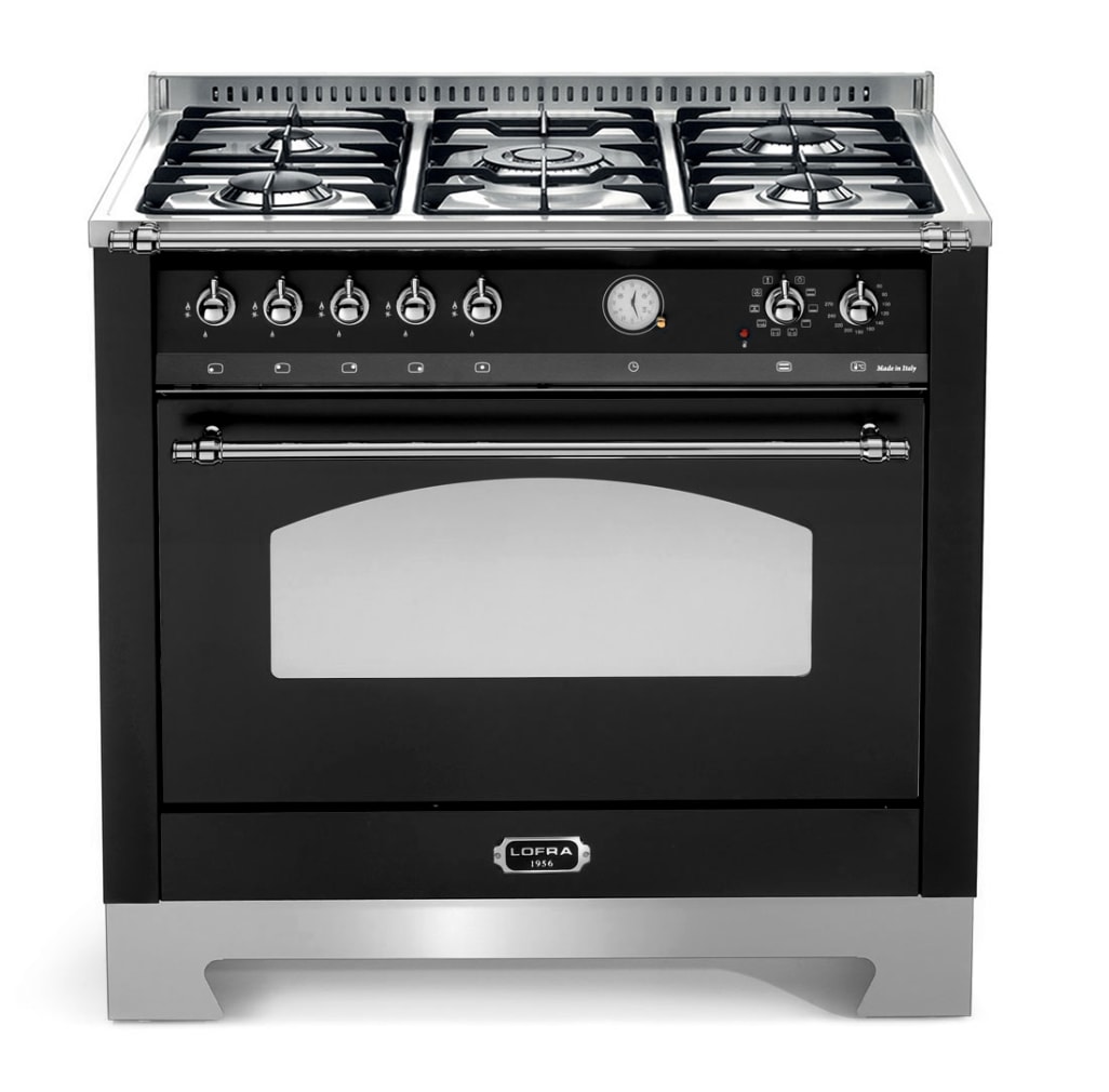 Piano de cuisson - Dolce Vita 90 cm (1 four) (Noir/Chrome) Gaz