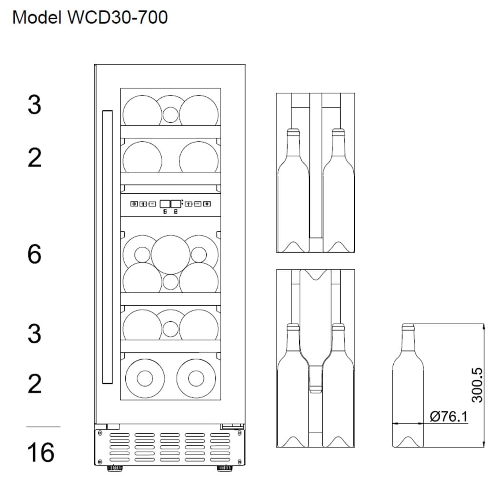 Under-counter wine cooler - WineCave 700 30D Custom Made 