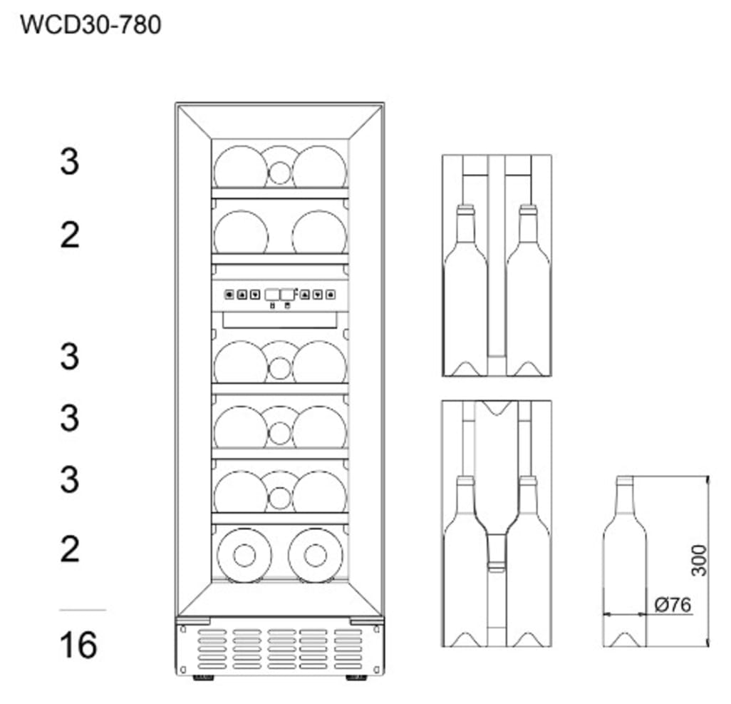 Einbau-Weinkühlschrank - WineCave 780 30D Custom Made