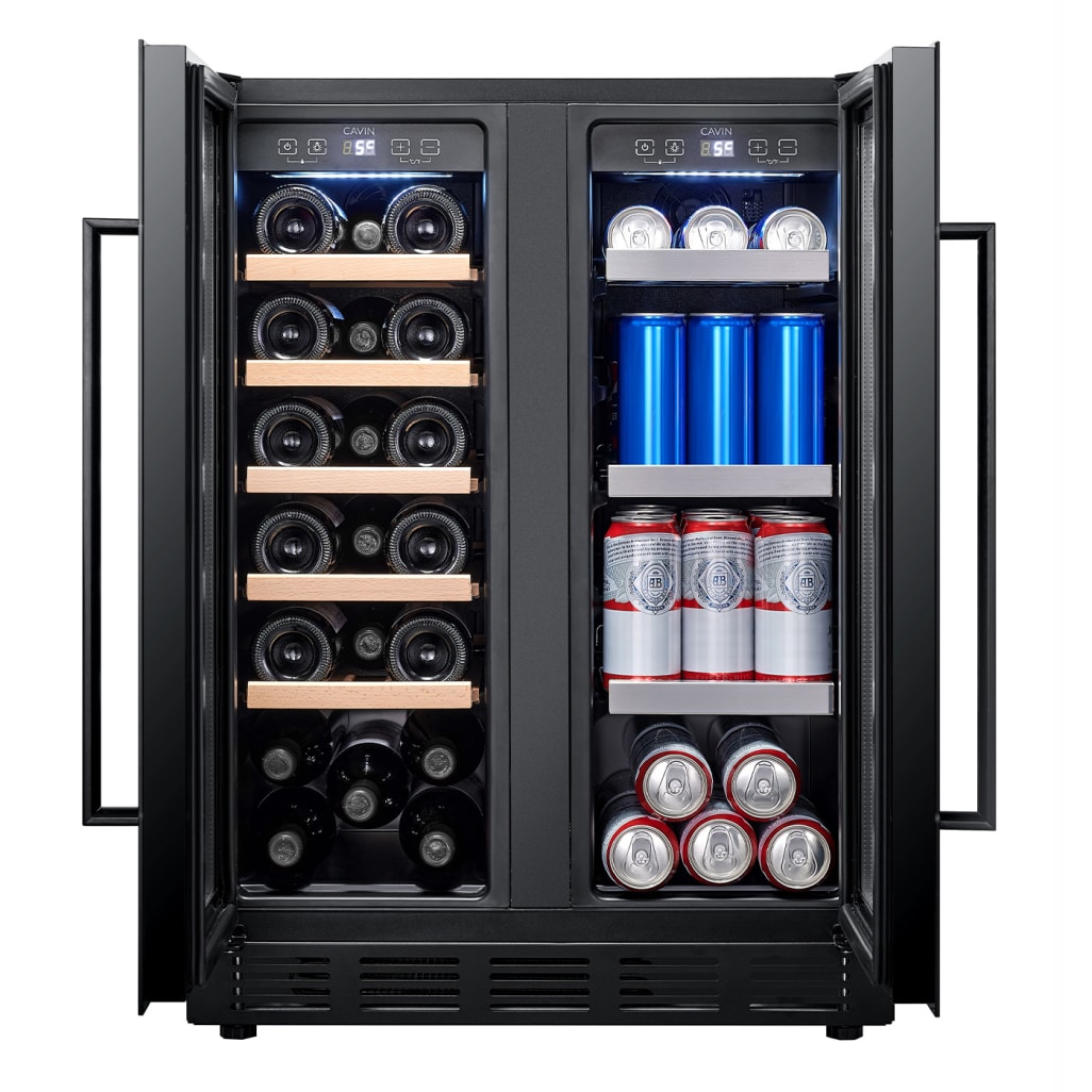 Builtin Wine and Beer Cooler Arctic Collection 60 Duo Fullglass Black