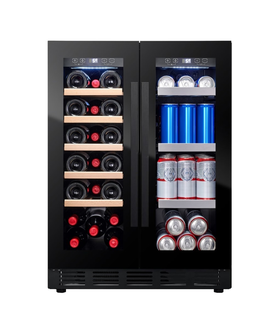 Builtin Wine and Beer Cooler Arctic Collection 60 Duo Fullglass Black