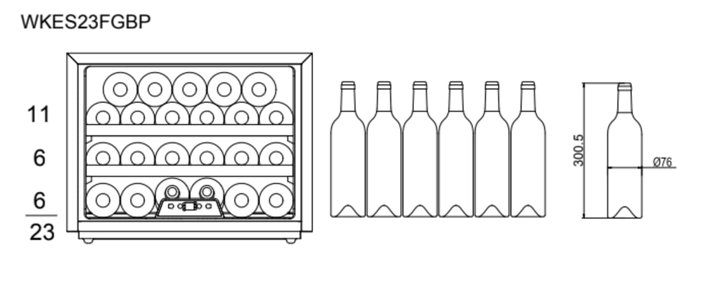 Integrerbart vinskap - WineKeeper Exclusive 23S Push-Pull