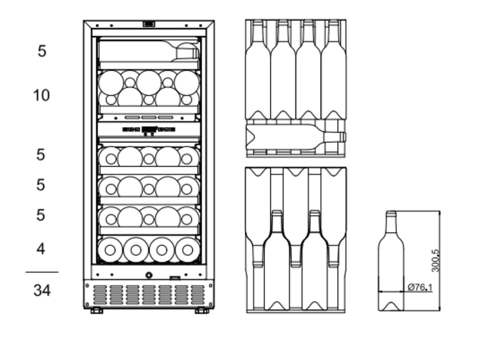 Inbyggbar vinkyl - WineCave Exclusive 780 40D Panel Ready