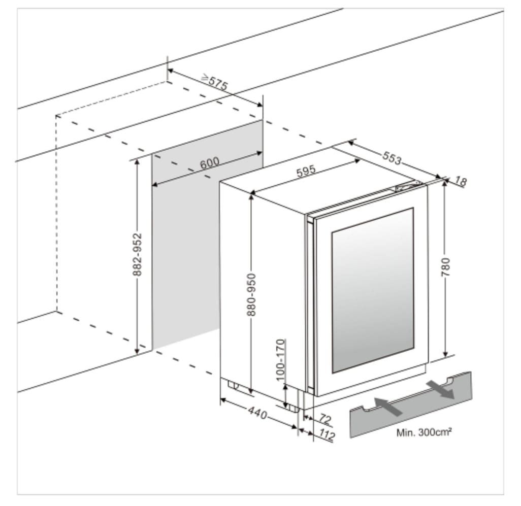 Einbau-Weinkühlschrank - WineCave Exclusive 780 60D Panel Ready