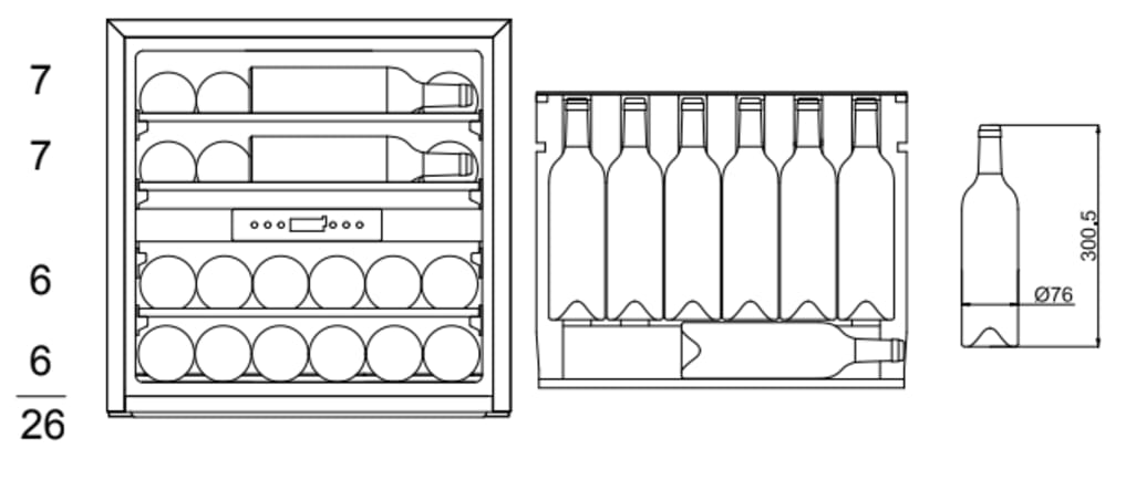 Integrated wine cooler - WineKeeper Exclusive 25D Panel Ready Push-Pull