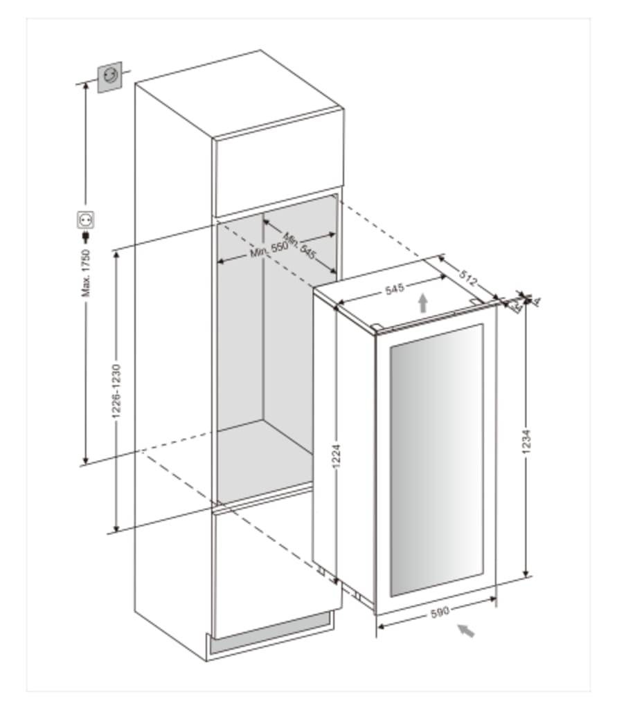 Integrated wine fridge - WineKeeper 70D Anthracite Black 