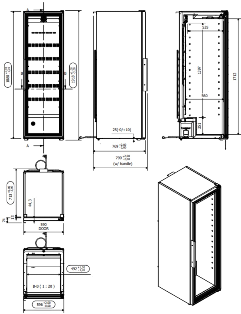 Viinin säilytyskaappi - WineStore 800 Glass