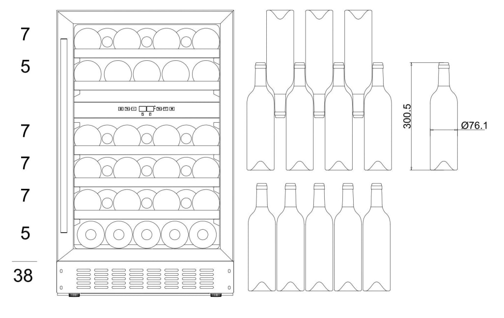 Under-counter wine fridge - WineCave 700 50D Anthracite Black 