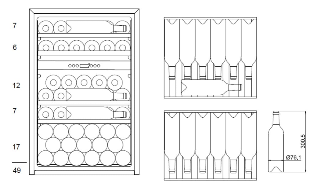 Integrated wine cooler - WineKeeper 49D Anthracite Black