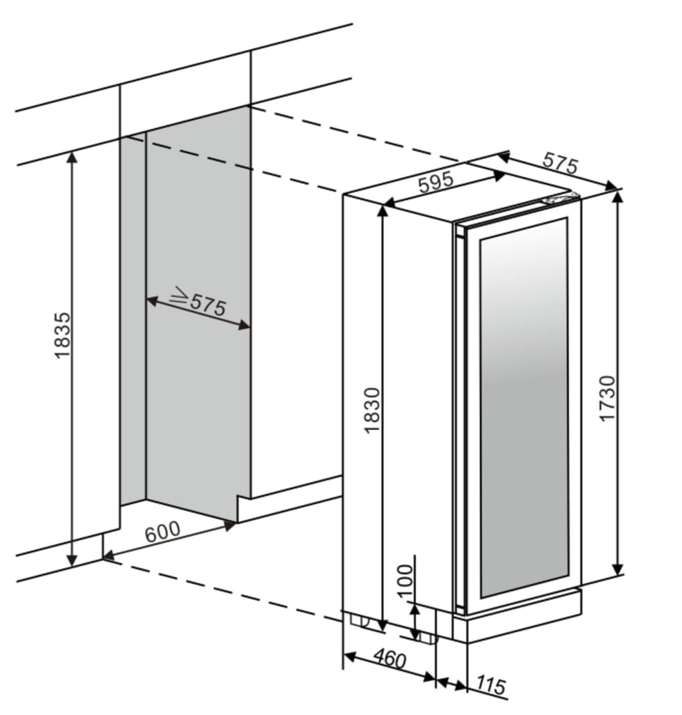 Sisäänrakennettava viinikaappi – WineCave 187 Anthracite Black Label-view 