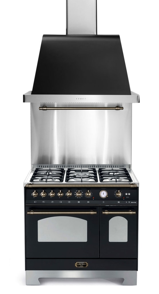 Range cooker - Dolce Vita 90 cm (2 ovens) (Black/Bronze) Gas