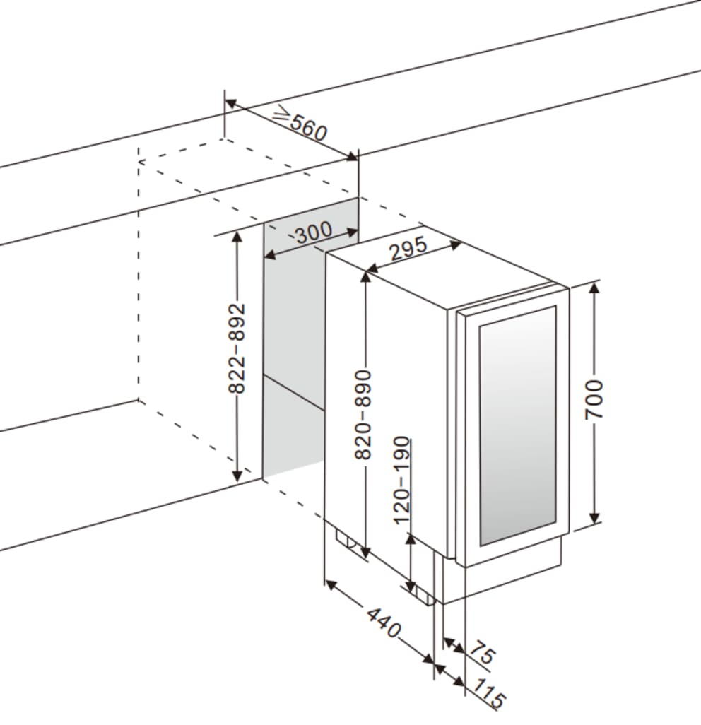 Unterbau-Weinkühlschrank - WineCave 700 30D Stainless 