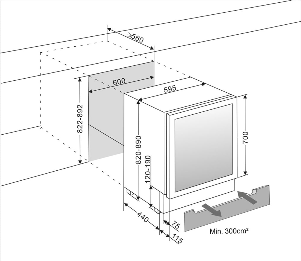 Cantinetta-frigo da incasso per birra - BeerServer 60 Stainless