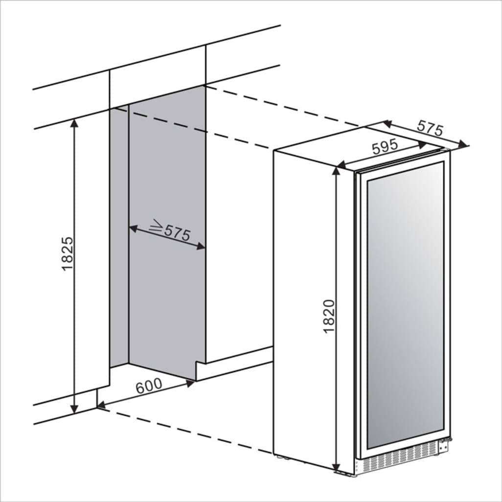 Armario de vino - Velvet 125 Glass Premium "Rail" Package