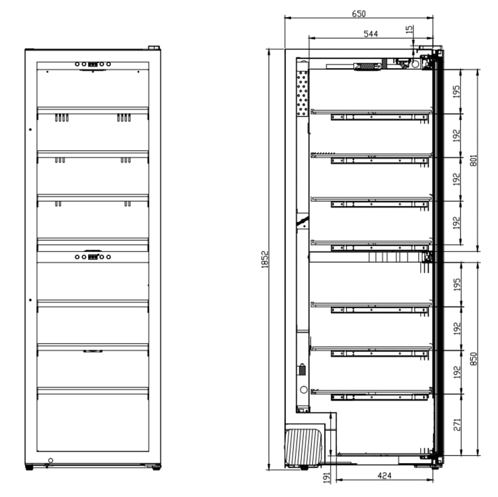 Cantinetta vino a libera installazione - WineExpert 180 Fullglass Black 