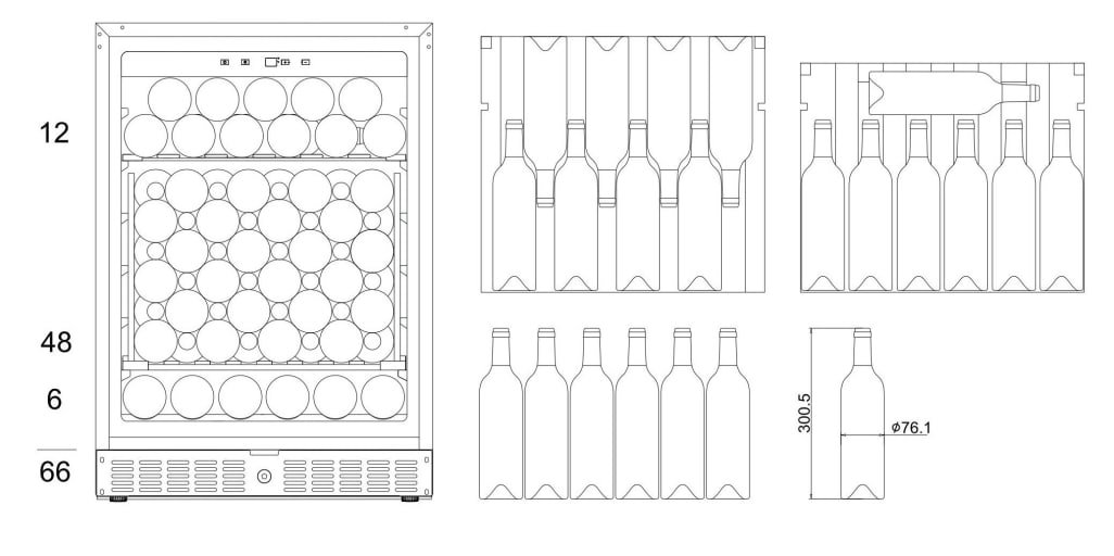 Cave de vieillissement encastrable - WineStore 82 Anthracite Black 