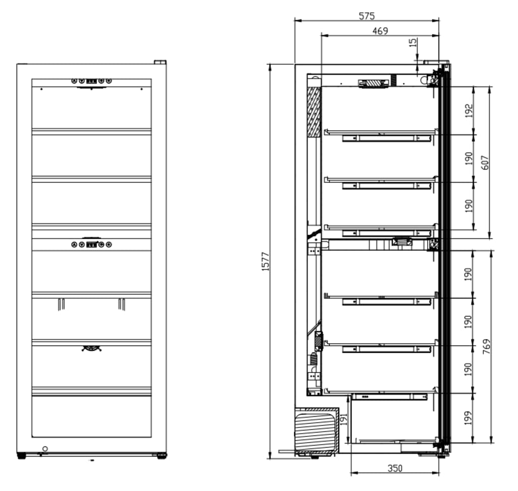 Cantinetta vino a libera installazione - WineExpert 126 Fullglass Black 